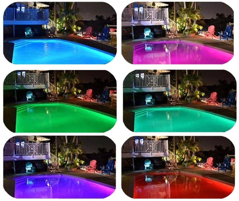 PAR56 RGB LED Underwater Pool Lights Bulbs 18W Swimming Pool Light Embedded Fountain Pond with Remote Controller Waterproof IP68