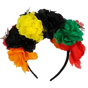 

Halloween Party Headband Women Artificial Flower Butterflies Headdress Fashion Flower Headband Halloween Hair Band For Women