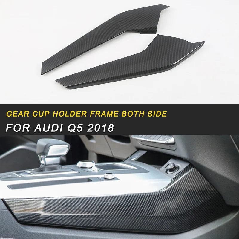 

Gear Shift Panel Cup Holder Side Chrome Cover Frame Trim Sticker Interior Accessories for Audi Q5 FY 2018 Car Styling