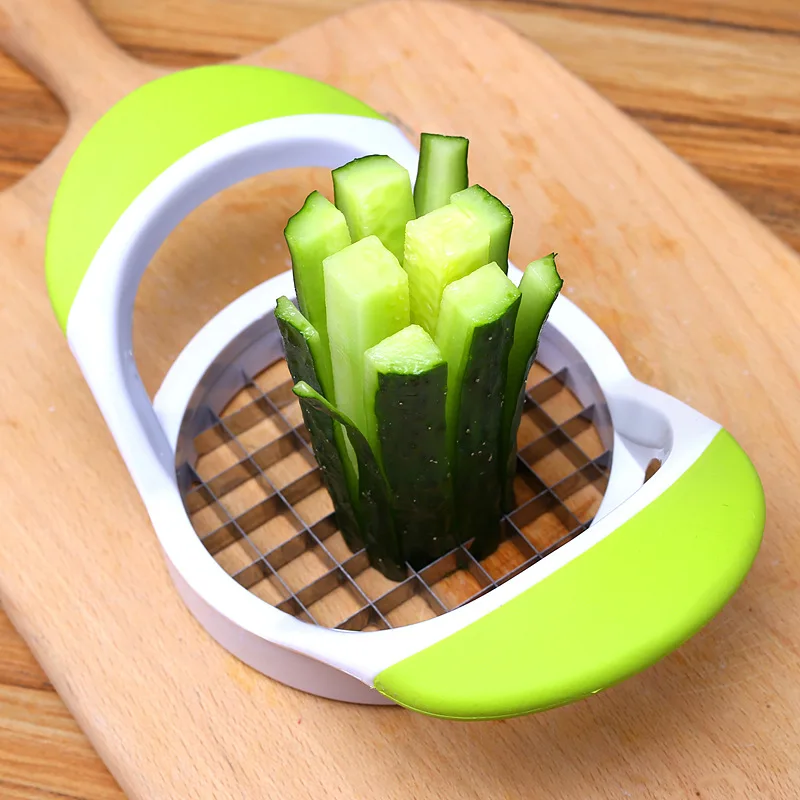 French Fry Cutter Stainless Steel Blades Fried Cut Tool Short Patoto Chips Handheld French Fries Cutter Kitchen Accessories