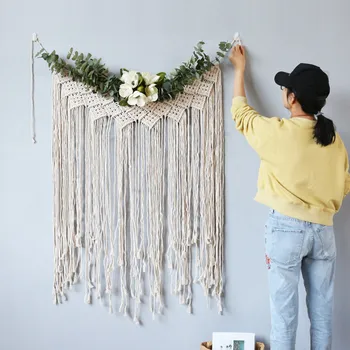 

New Macrame Woven Wall Hanging Bohos Chic Bohemian Room Geometric Tapestry Art Beautiful Apartment Dorm Room Decoration