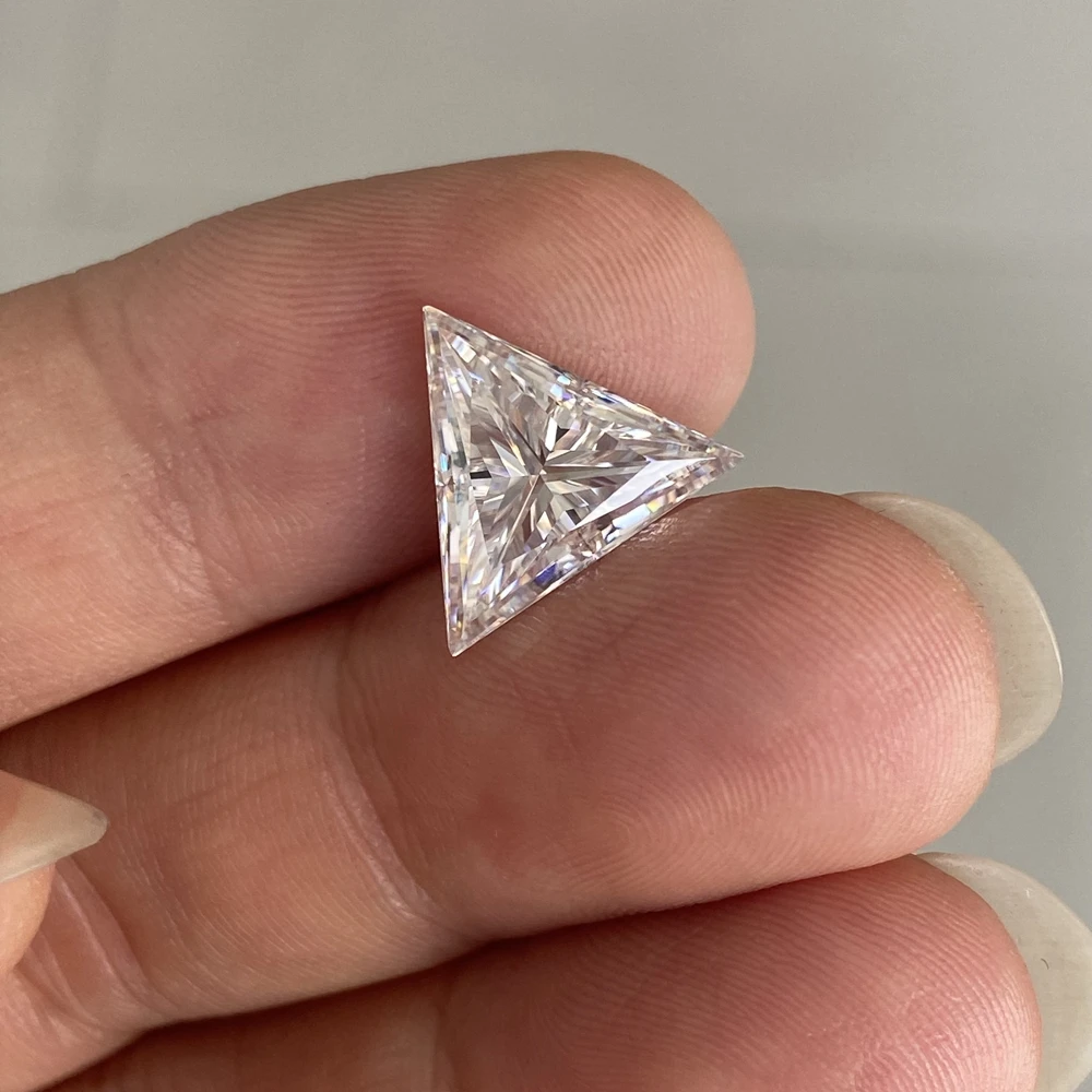 2 Carat Triangle Shape White D VVS 8x8mm Lab Grown Moissanite Diamond Fashion Woman Necklace Gemstone