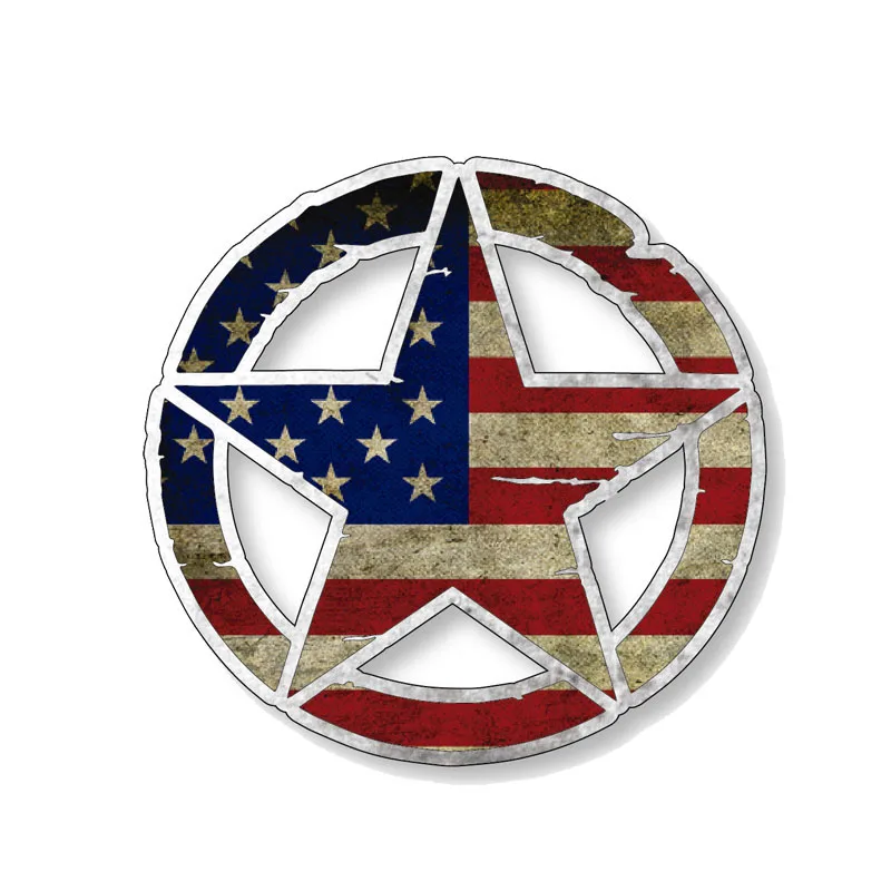 

12CM*12CM Army StarMilitary Die Cut Decal Reflective Car Sticker PVC