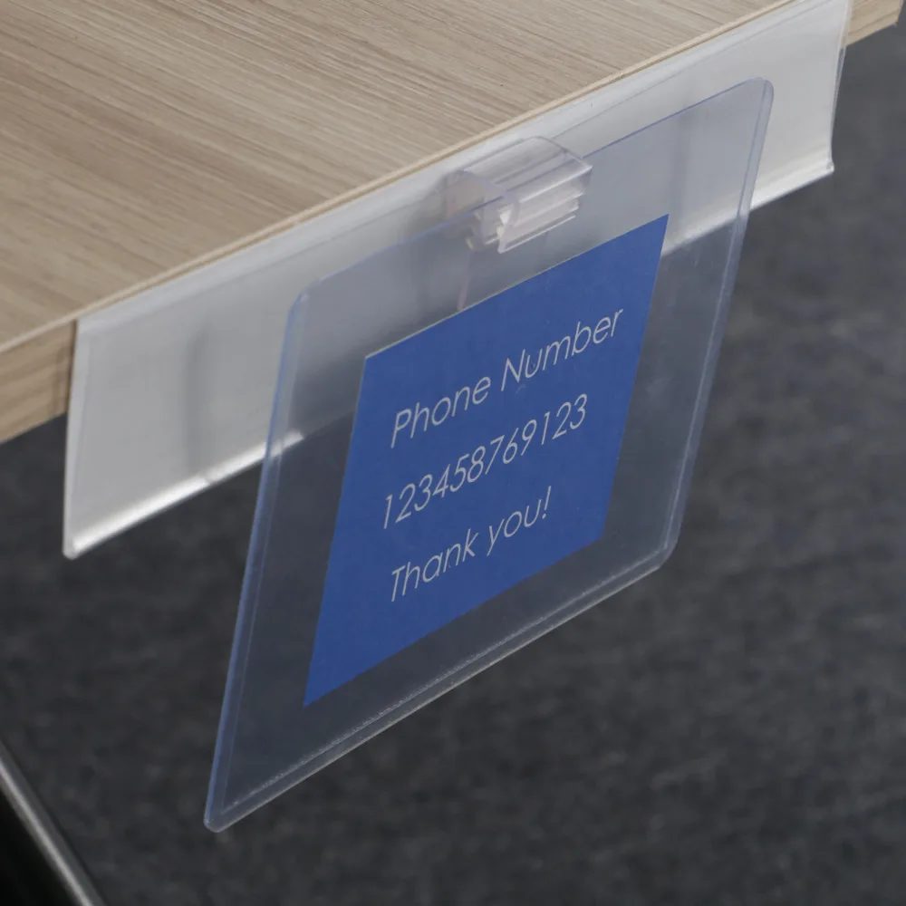 Carton Snap Clip-on Price Tag Holders Basket Shelf Edge Sign Channel Holds Clear Plastic Construction Flexible Tooth-like Grip 8cm x 2 25cm glass wood shelf edge price label holder grip extruder clear petg ticket display sign holder