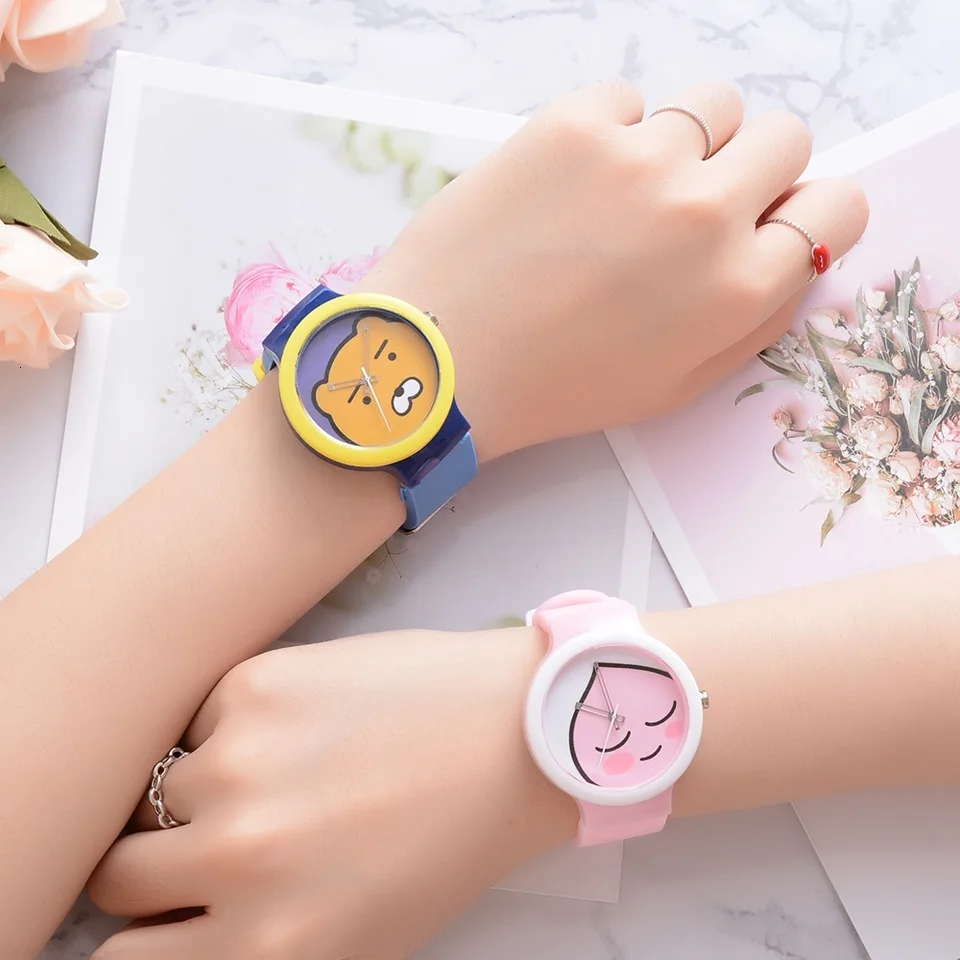 Watch Women Fashion Pink Cartoon Bear Sweet Silicone Strap Quartz Clock Ladies Bracelet Watches relogio feminino reloj mujer | Наручные