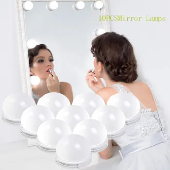 

LED Makeup Mirror Light Bulb Vanity Lights Stepless For Trick 10 Dimmable Wall Lamp From Cosmetic Mirror for Dressing Table#0903