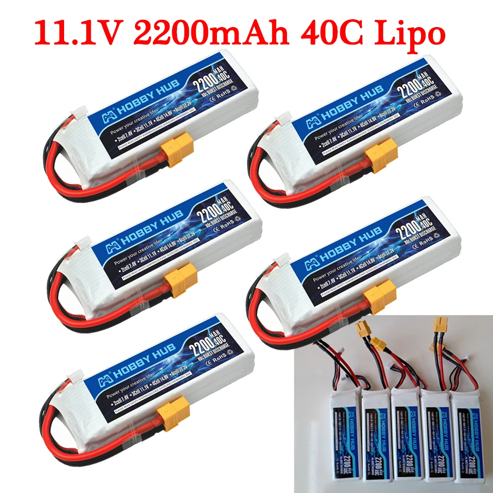 

11.1v 2200mAh Rechargeable LiPo Battery For RC Car Trucks Airplane Helicopter 3S 11.1v Battery for RC toys accessories XT60 Plug