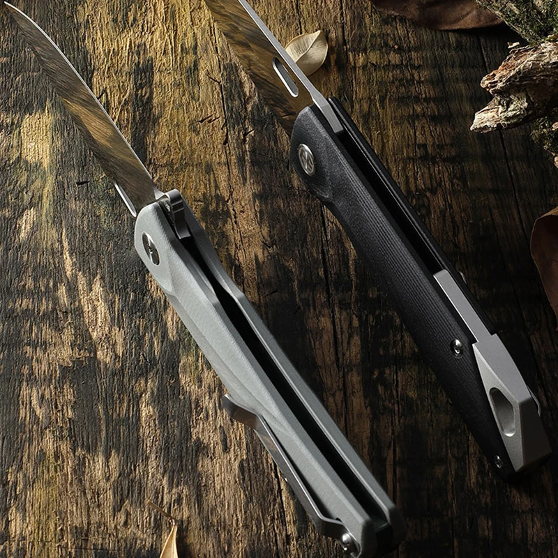 Tactical Knife Original Petrified Fish 828 Outdoor Hunting D2 Blade G10 Handle Camping Survival Bearing Flipper Folding Knives