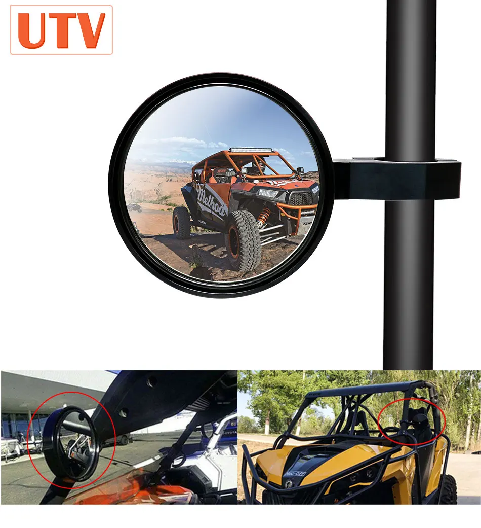 ZS MOTOS алюминиевые 1,7" боковые задние зеркала заднего вида UTV с зажимом для Polaris Rangers RZR 900 XP1000 для Yamaha YXZ1000R