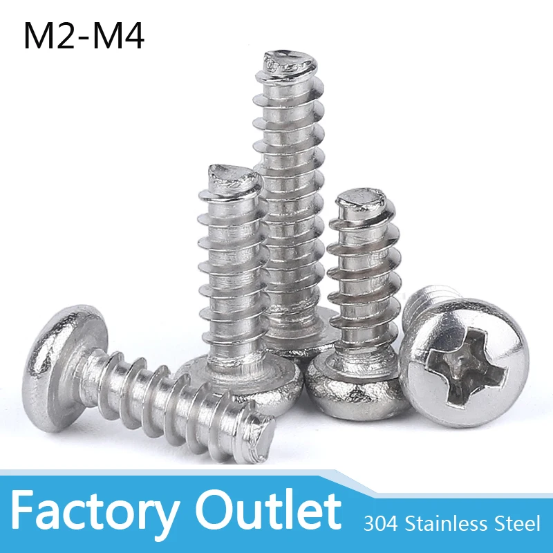 M2M2.6 Hex Socket Pan Head PT Tail Self Tapping Screws Grade 5 Carbon Steel 