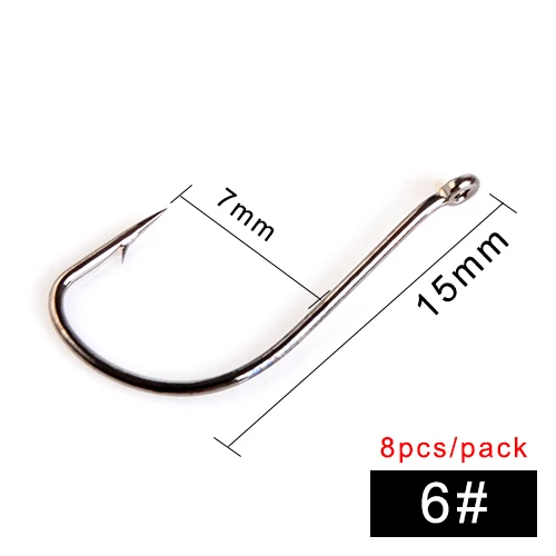 FTK-011 High Carbon Steel Fishing Hook With Ring 7.5-15mm Barbed Single Carp Feeder With Eyes 6