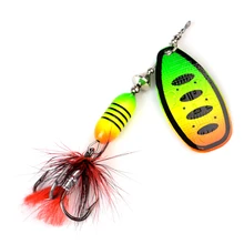 

1PC 17.5g 8.5cm High Carbon Fishing Lure Sharp Treble Hook Stainless Steel Shaft Brass 13 Colors