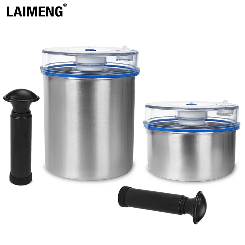 Laimeng 真空容器食品保存容器気密ステンレスキャニスターとポンプで動作真空シーラー 2 ピース ロット S164 Vacuum Food Food Vacuumvacuum For Food Aliexpress