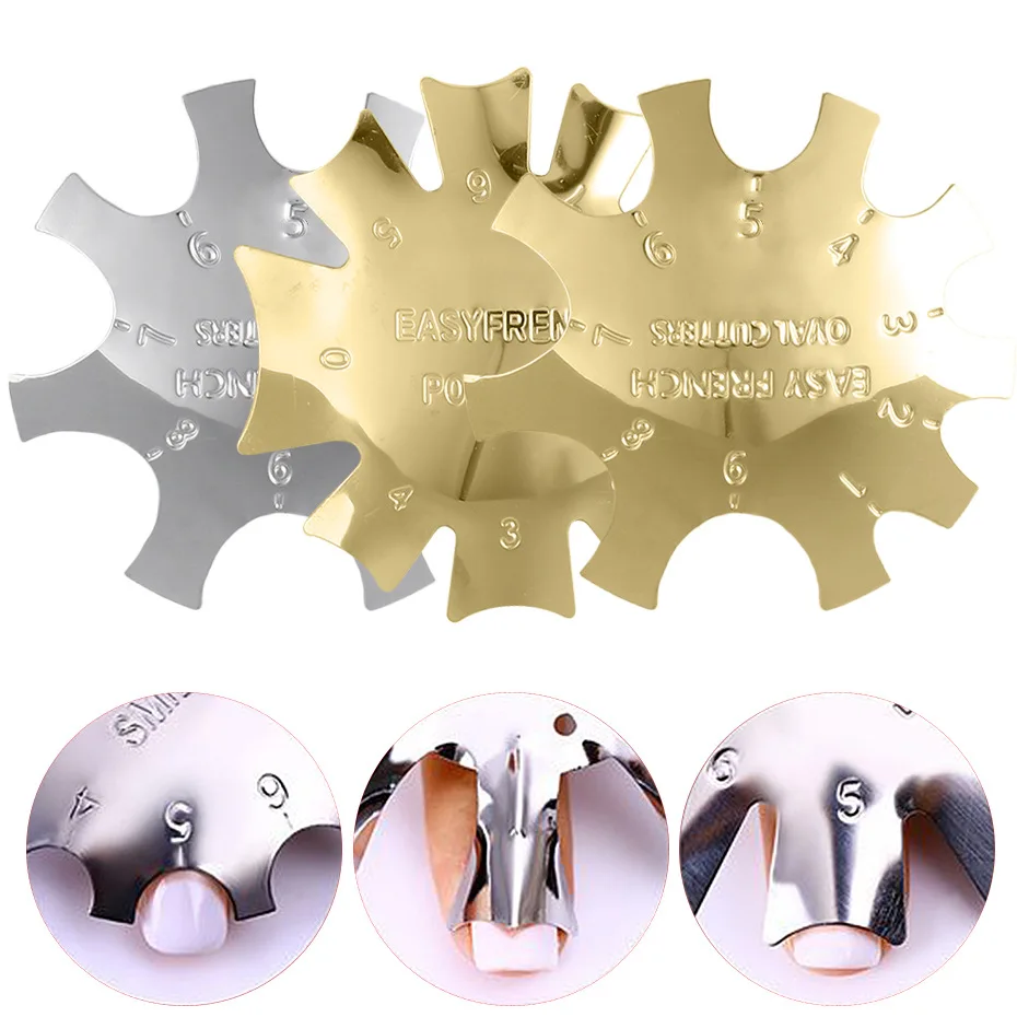 

12 models gold and silver French Line Edge Cutter Nail Stencil Edge Trimmer Clipper Styling Forms Accessories Nail Art Tools