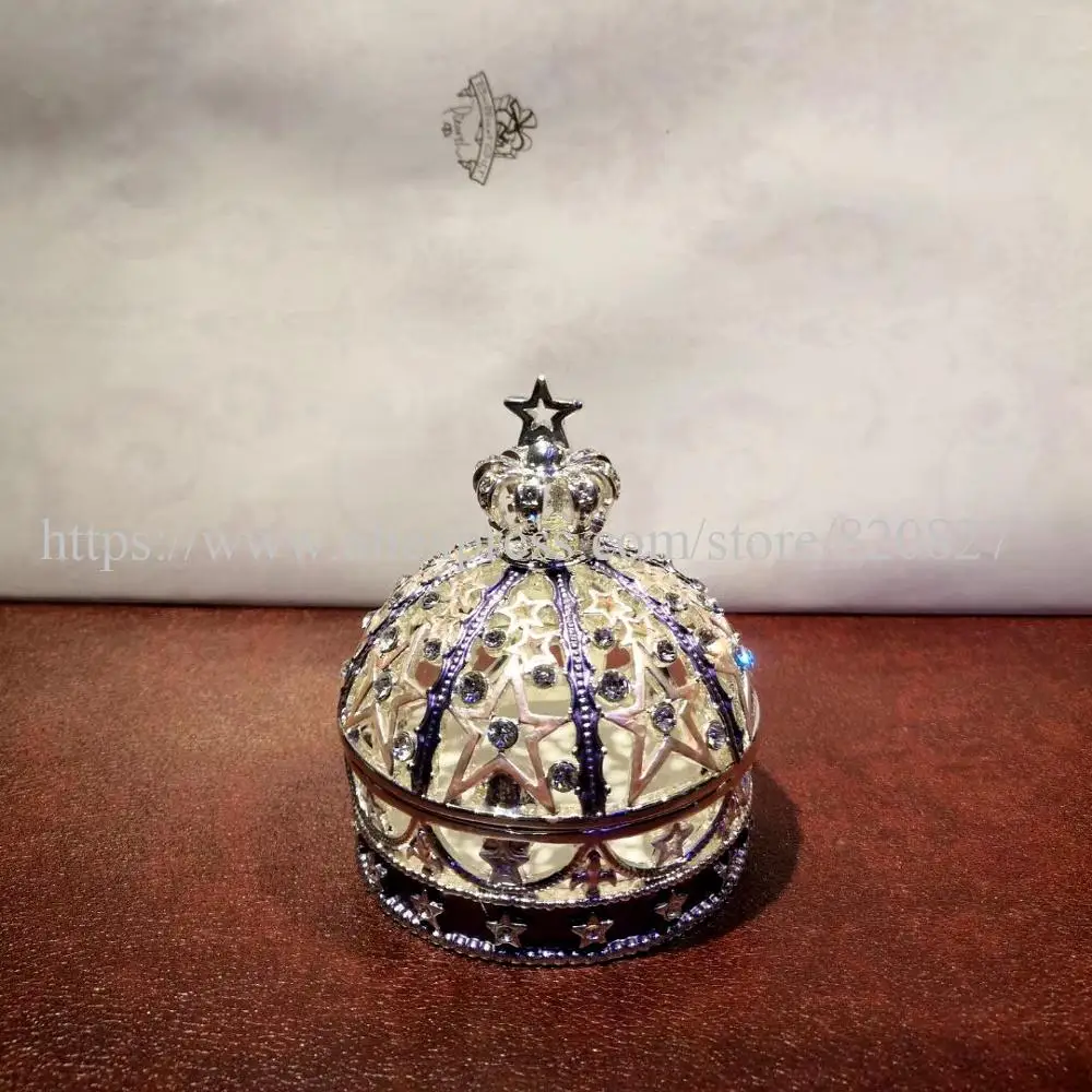 New Star Crown Shape Metal Jewelry Trinket Box Ring Jewerly Box