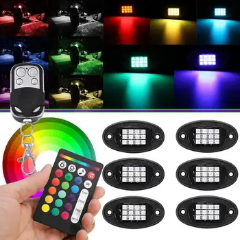 

1 Set Car LED Atmosphere Lamp Flexible Waterproof Car Chassis RGB Remote Control LED Strips Decorative Light Car Interior Lights