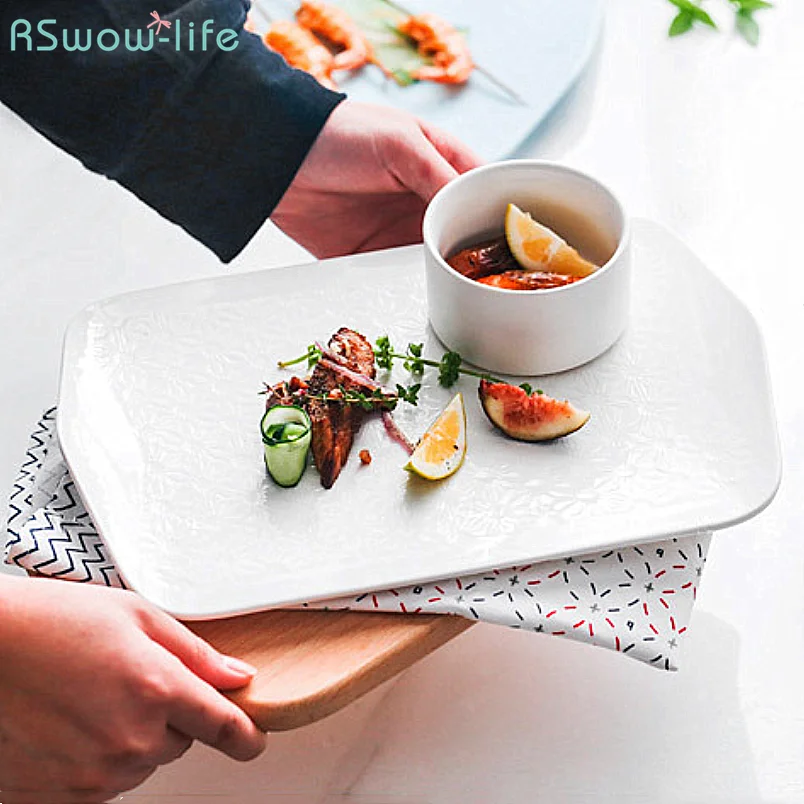

Japanese Style High Temperature Unglazed Ceramic Kitchen Bread Trays Cooked Vegetable Household Chopping Board Breakfast Disks
