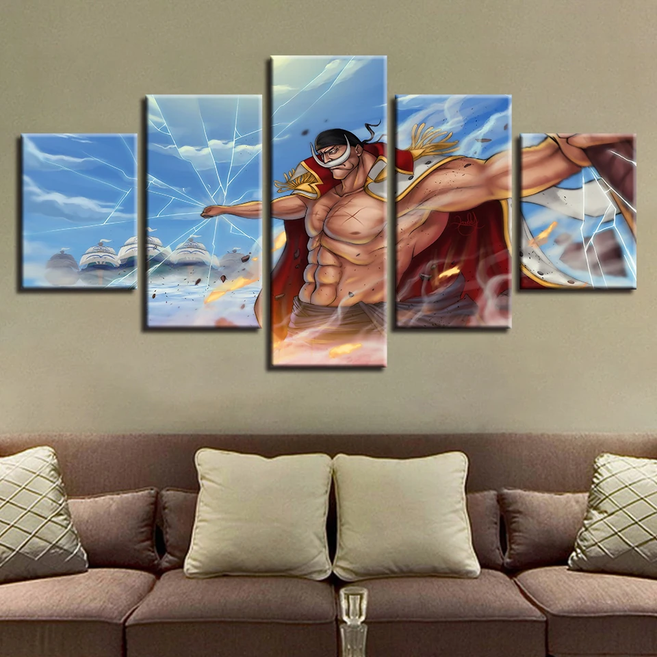 

Framework HD Prints Modern Art 5 Pieces Anime One Piece Paintings Decor For Living Room Wall Home Canvas Pictures Modular Poster