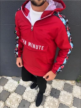 

Men's Sweatshirt Half Zip Hooded Pullover Jacket Sleeve Print Hoodie Coat Sweatshirt Jumper Tops Outwear Streetwear one piece