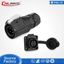 CNLINKO 4Pin IP67 водонепроницаемый герметичный Круговой Электрический мощность вилки и розетки 12 В DC панель крепление Пластиковый Кабельный разъем