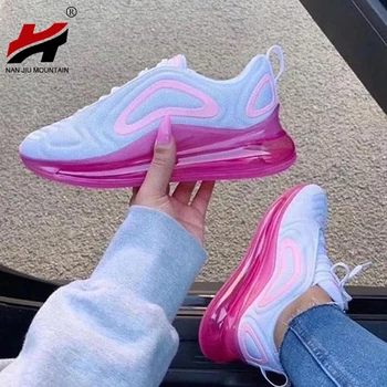 

NAN JIU MOUNTAIN 2020 Women's Shoes Air Cushion Sneakers Outdoor Multicolor Lace Round Head Fashion Casual Plus Size 44