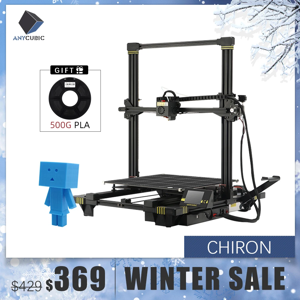 3D принтер Anycubic Chiron большого размера 400*400*450 мм с автоматическим выравниванием