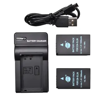 

DSTE 2pcs EN-EL20 Battery with USB Charger for for NIKON 1 AW1,1 J1,1 J2,1 J3,1 S1,1 V3,Coolpix A,P950,Blackmagic Pocket Cinema