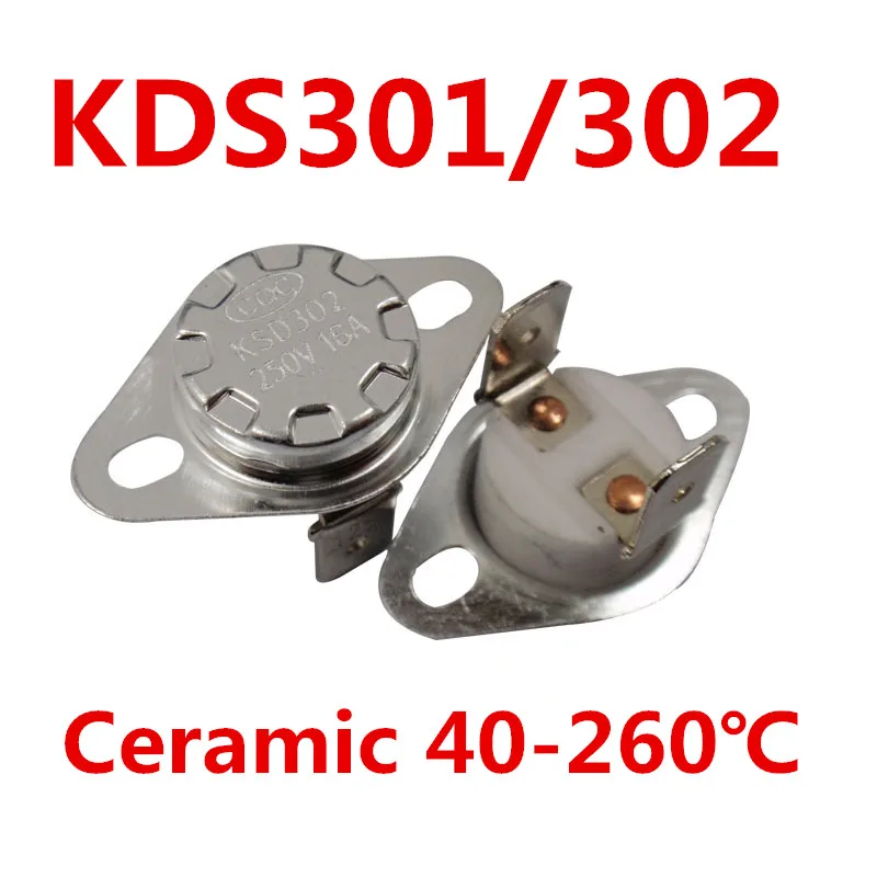 5PCS x KSD302 16A 40-260 degree Ceramic 250V KSD301 Normally Open/Closed Temperature Switch Thermostat Fuse | Обустройство дома