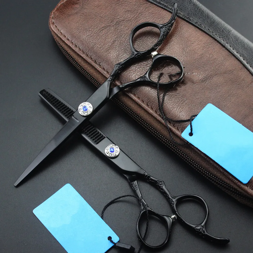 Professionale Jp 440C Acciaio 6 ''Rosa Nero Forbici Per Capelli Taglio Di Capelli Diradamento Barbiere Makas Taglio Cesoie Forbici Da Parrucchiere