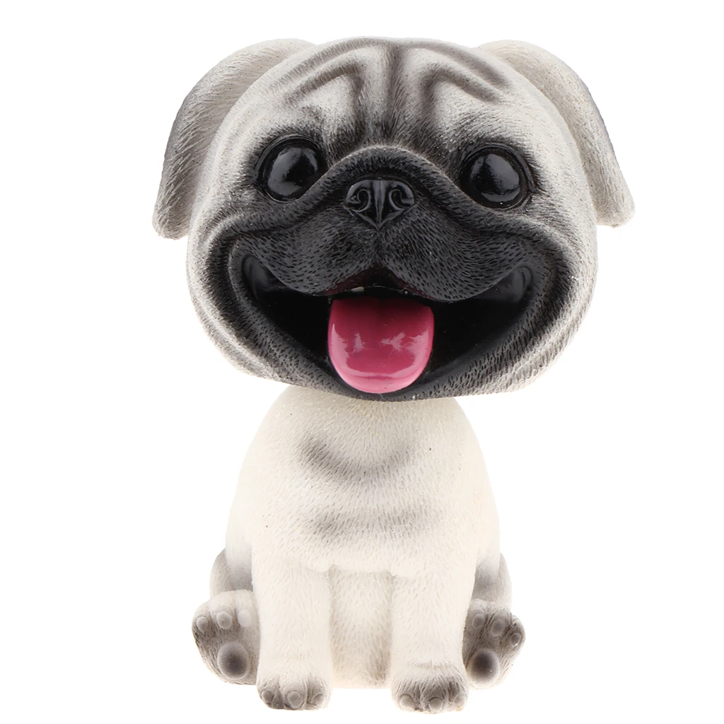 Resin Cute Bobble Head Dog Figurine Toy Home/Car Decoration - Pug