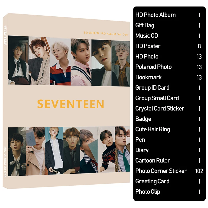 KPOP SEVENTEEN 3-й альбом Набор фотоальбомов семнадцать фанатов фотокниг поддержка подарочных пакетов коллекция периферийных продуктов