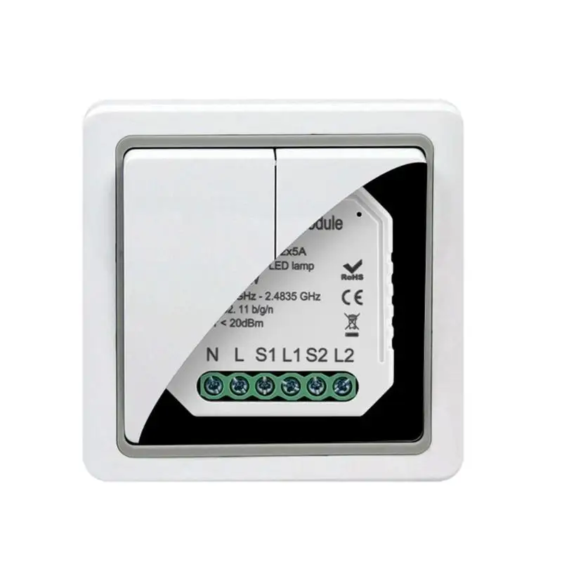 Wifi Smart Tuya S04 2C Smart DIY WiFi Switch Module Support An External Switch Work for Alexa Google Assistant