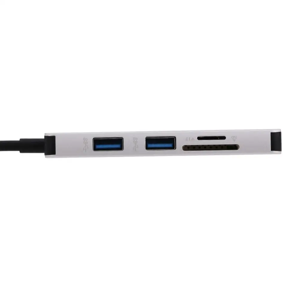 Многофункциональный 5 в 1 адаптер type-c USB 3,0 концентратор сплиттер с TF/SD кард-ридером