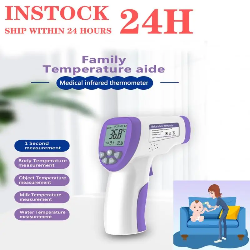 

Digital Infrared Forehead Muti-fuction Body Thermometer Gun Non-contact Fast Accurate Temperature Measuring LCD Backlight