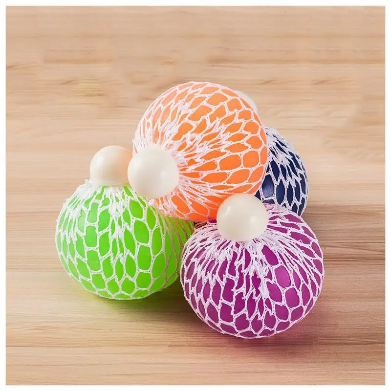 Mesh Squishy Ball Super Big 7.5cm Rubber Vent Grape Stress Ball Squeezing Stress Relief Ball- For Kids& Adults.Stress Squishy T