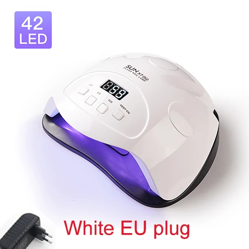 white EU plug Sunx7 Plus лампа для ногтей быстрая отверждение скорость светодиодная гелевая лампа с умным датчиком и таймером новейшая сушилка для всех гелей - Цвет: white EU plug
