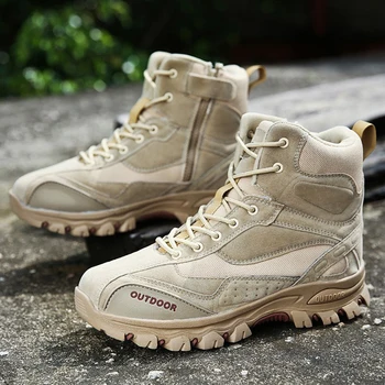

Big Size 39-47 Mens Military Boots Waterproof Tactical Desert Boots Male Anti-Slip Combat Boots Outdoor Hiking Boots Work Shoes