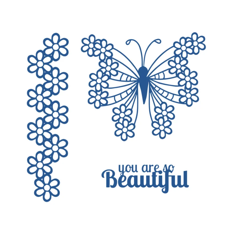 

Eastshape 118*135mm Words Butterfly Flower Dies Paper Craft Metal Die for Scrapbooking Card Album Embossing Diecut Template New