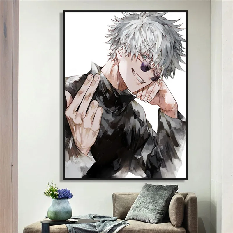 Witspace Anime Boy Dark Power Canvas Art Poster and Wall Art