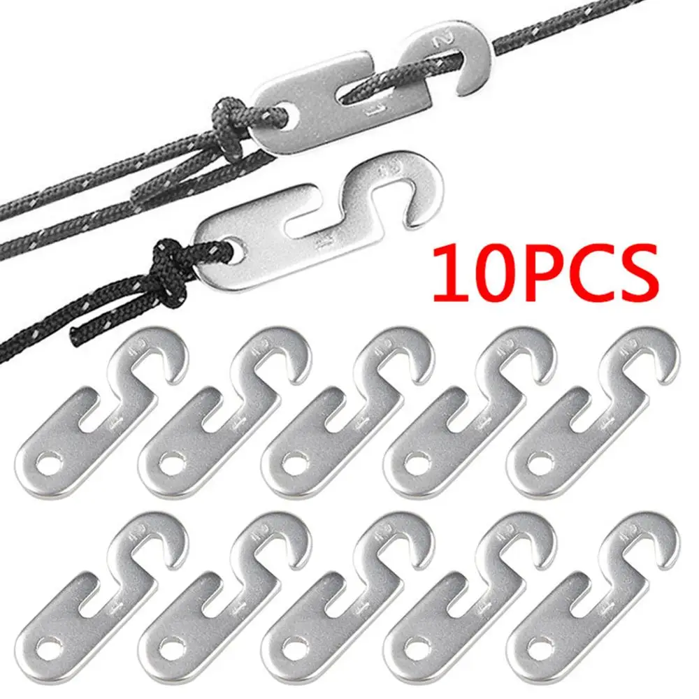 

10pcs Outdoor Knot Tent Rope Buckle Tent Slip Applicable 3MM Windproof Camping Hiking Tightening Hook Wind Buckles Rope