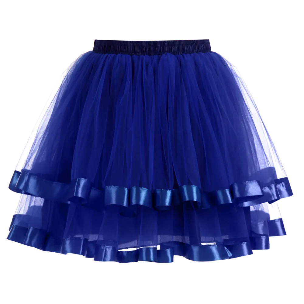 Womens High Quality Pleated Gauze Short Skirt Adult Tutu Dancing Skirt Knee Mini Women Skirts Jupe Femme Faldas Mujer 1.7