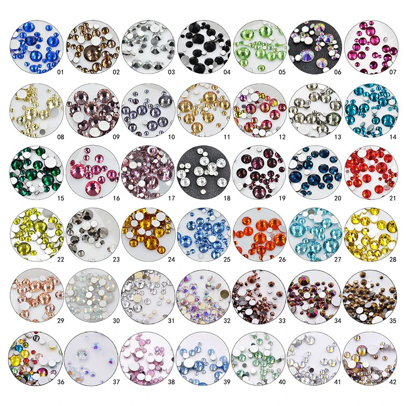 

YL rhinestone 22 colors SS3-SS30 non-thermosetting Flat Back Strass sewing and apparel fabric rhinestone manicure high quality