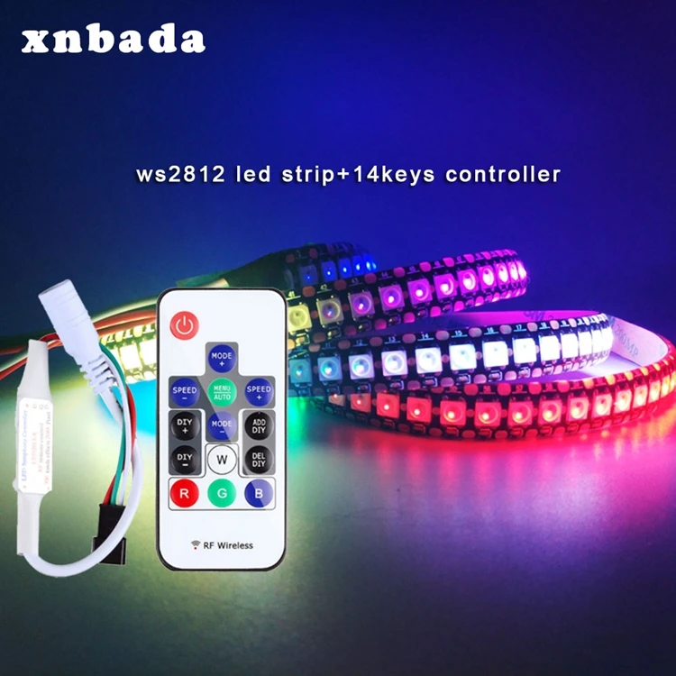 WS2812B светодиодный фонарь с 14 клавишами RF беспроводной пульт дистанционного управления набор индивидуально адресуемых Смарт RGB светодиодный водонепроницаемый