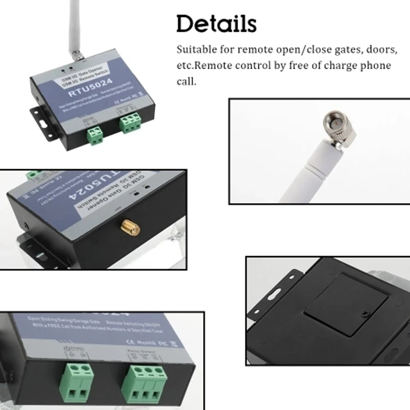 

GSM Relay SMS Call Remote Controller Gate Opener Switch for Parking System Wirelessly Access Control