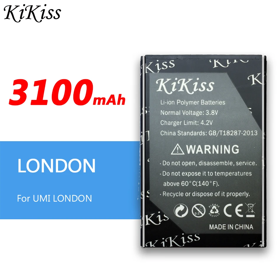 Сменный аккумулятор KiKiss Grade A литий полимерные аккумуляторы 3100 мА/ч для Уми