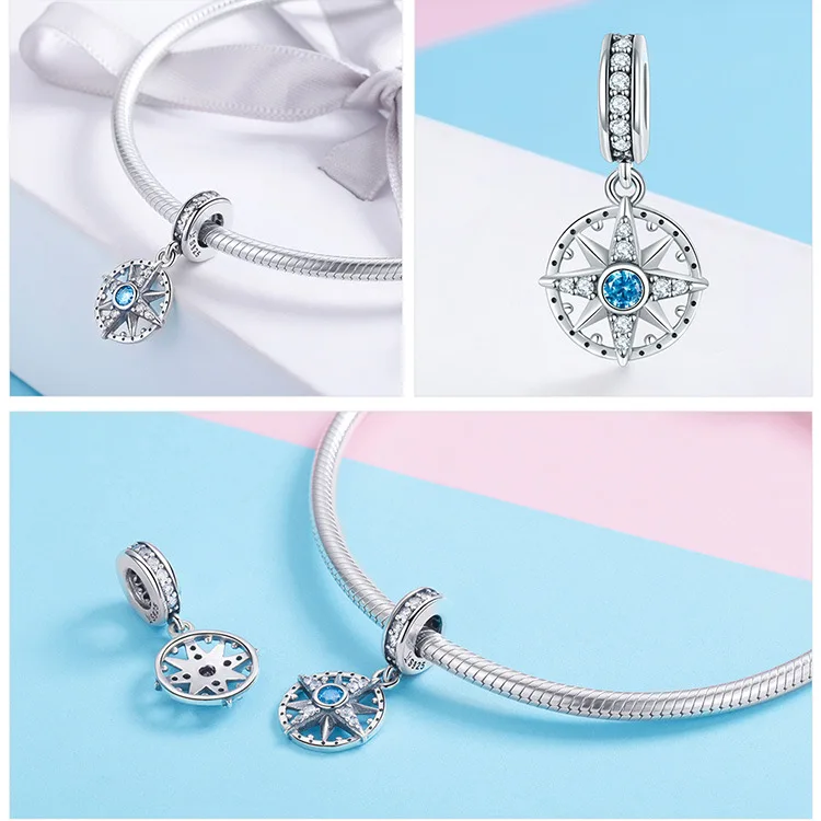 Сердце Diy аксессуары 925 серебро оригинальные разделительные бусины натуральный камень для изготовления ювелирных изделий Подходит pandora талисманы браслет