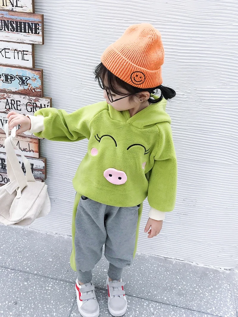 Baby Girls' Sets Winter Long-sleeved Coat and Pants - Цвет: 1