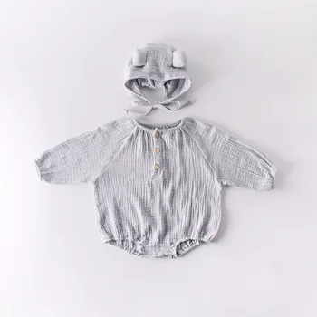 

Fall Baby Clothes First Birthday Boy Girl Newborn Infant Baby Clothes Twins Baby Rompers Brother Sister Toddler Outfits with Hat