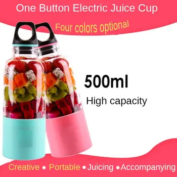 

500ml 60W USB Electric Rechargeable Automatic Mini Portable Vegetable Fruit Juicer Mixer Blender Juice Maker for Outdoor Travel