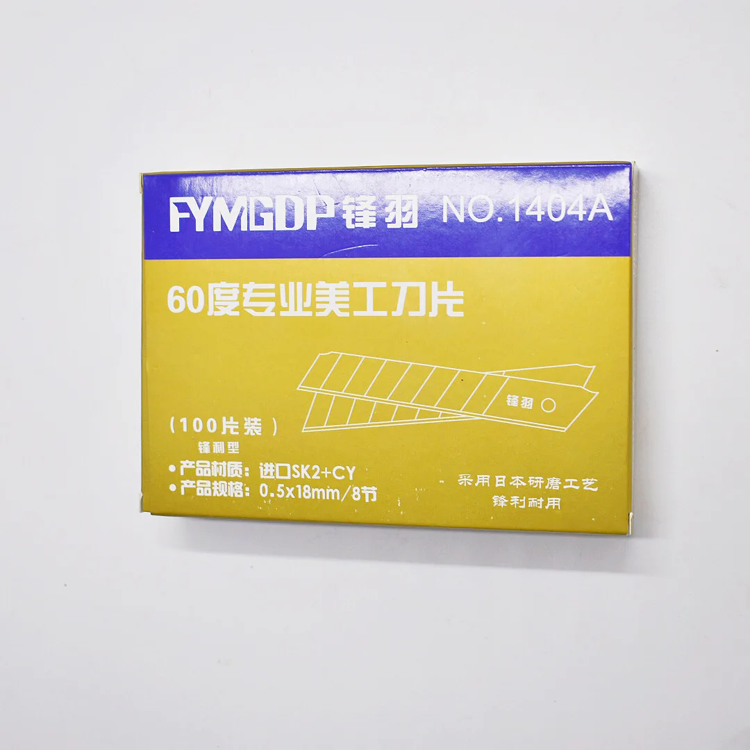 Feng yu Knife 60-Degree Profession Art Knife Blade 100 Piece NO.1404A